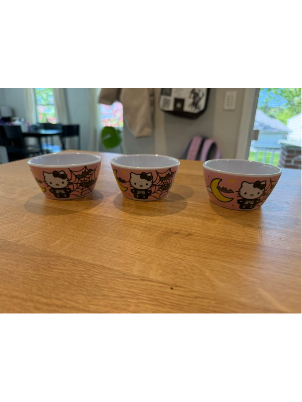 Hello Kitty Halloween Pink & White Melamine Bowls Set of 3